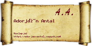 Adorján Antal névjegykártya