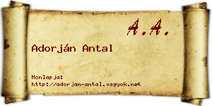 Adorján Antal névjegykártya