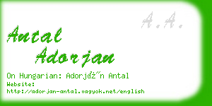 antal adorjan business card